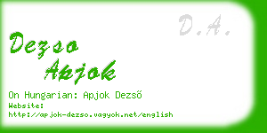 dezso apjok business card
